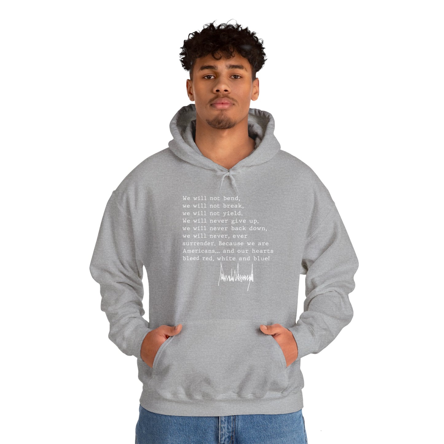 We Will Not Bend (white text) Unisex Hoodie