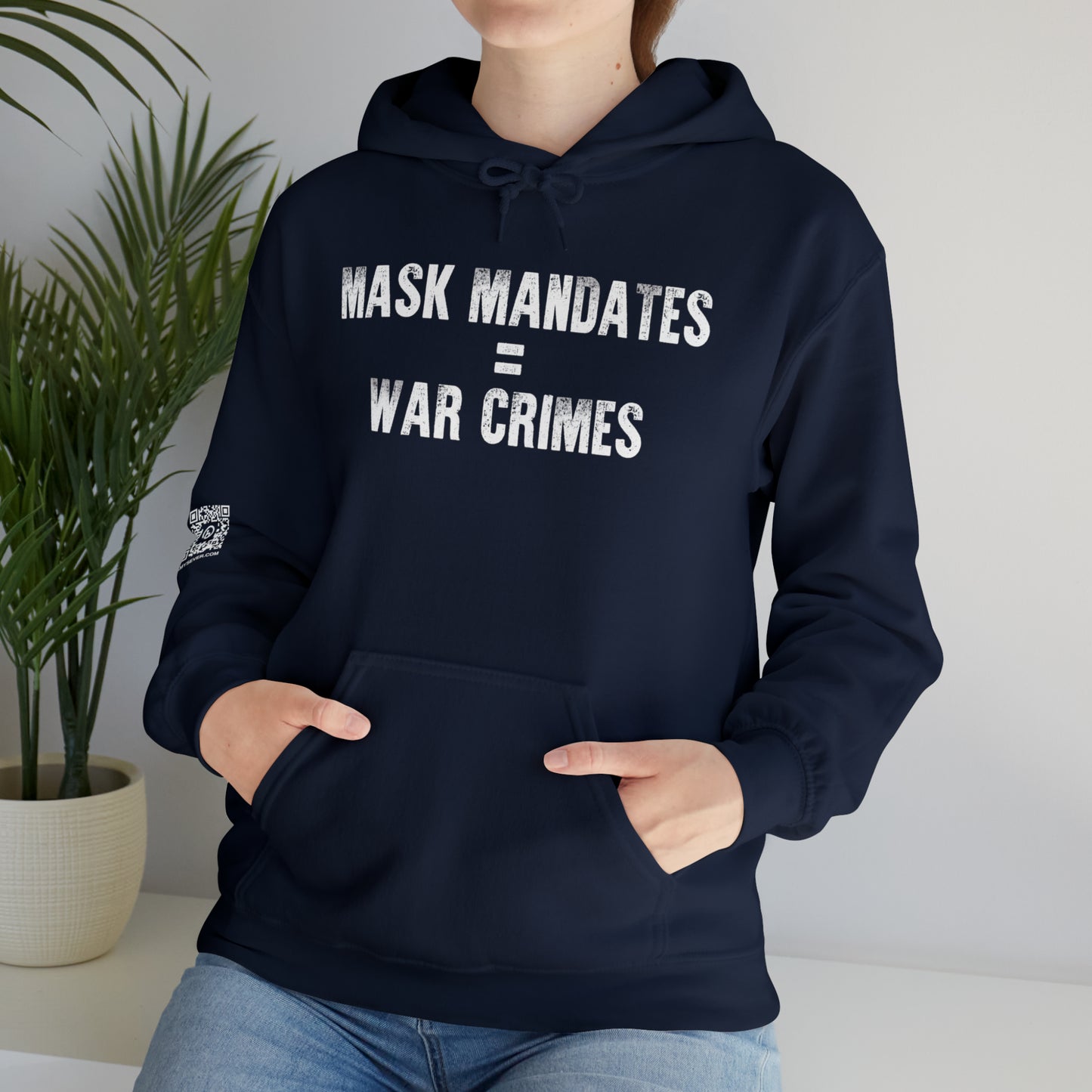 Mask Mandates = War Crimes Unisex Heavy Blend™ Hooded Sweatshirt