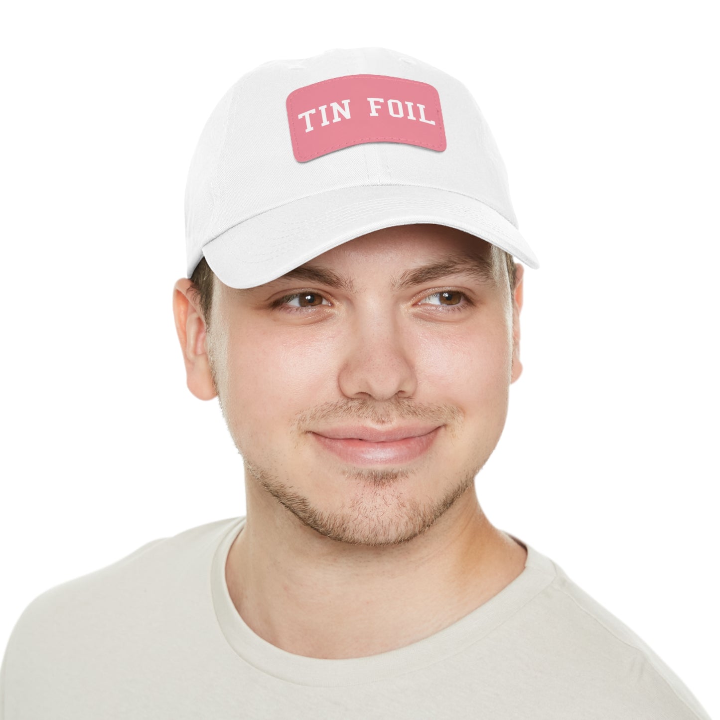 Tin Foil Dad Hat with Leather Patch (Rectangle)