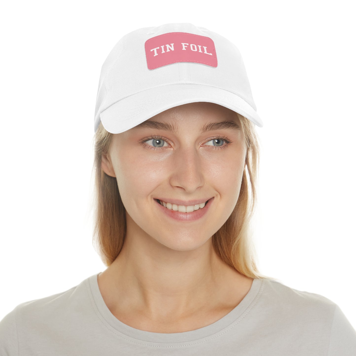 Tin Foil Dad Hat with Leather Patch (Rectangle)