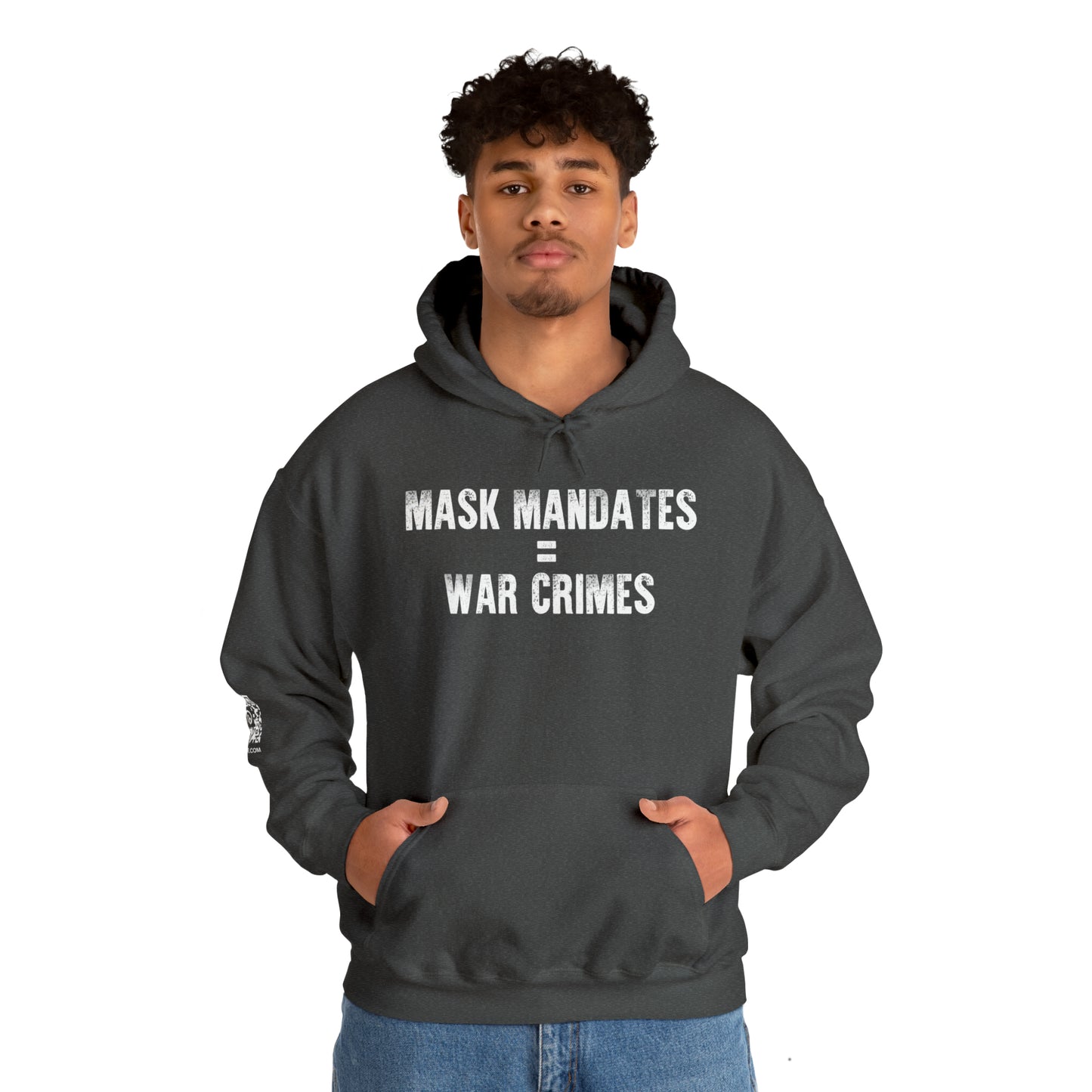 Mask Mandates = War Crimes Unisex Heavy Blend™ Hooded Sweatshirt