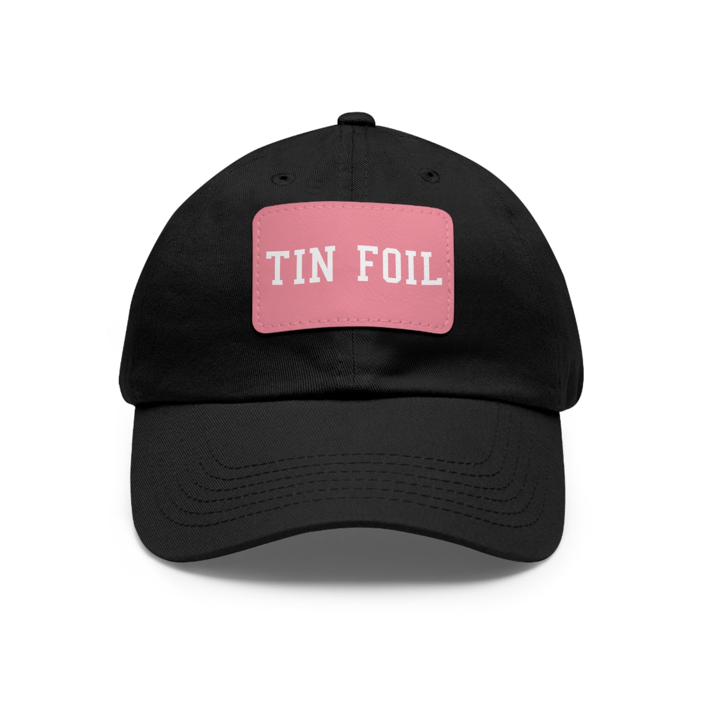 Tin Foil Dad Hat with Leather Patch (Rectangle)