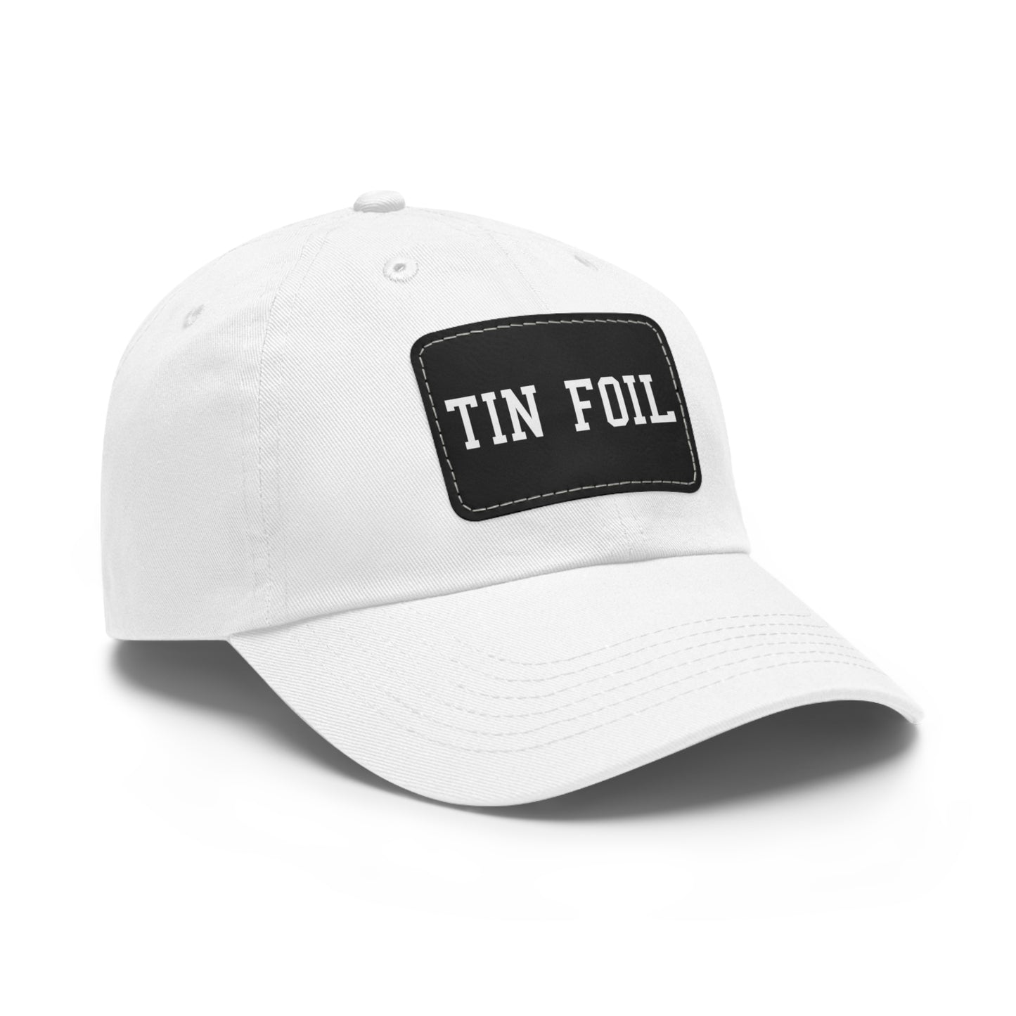 Tin Foil Dad Hat with Leather Patch (Rectangle)