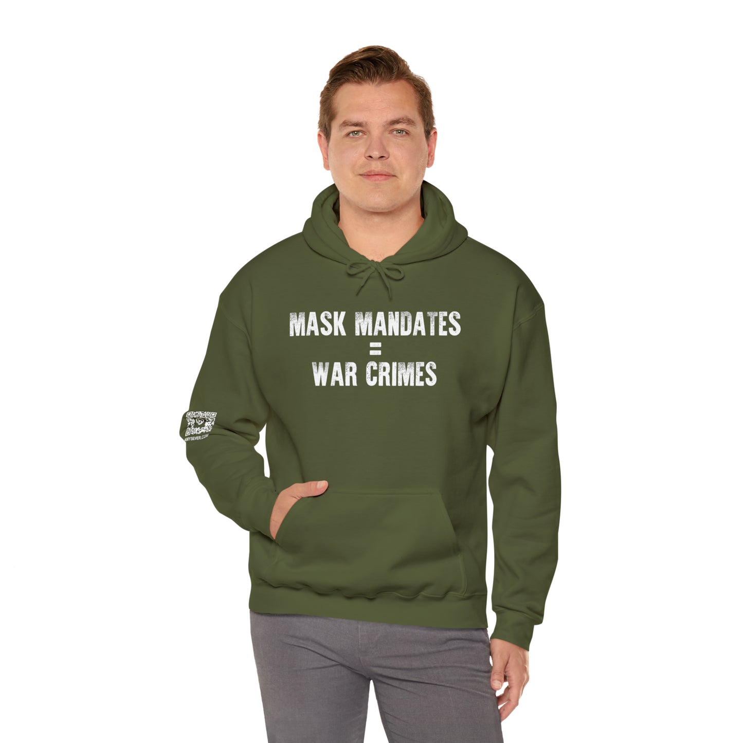 Mask Mandates = War Crimes Unisex Heavy Blend™ Hooded Sweatshirt