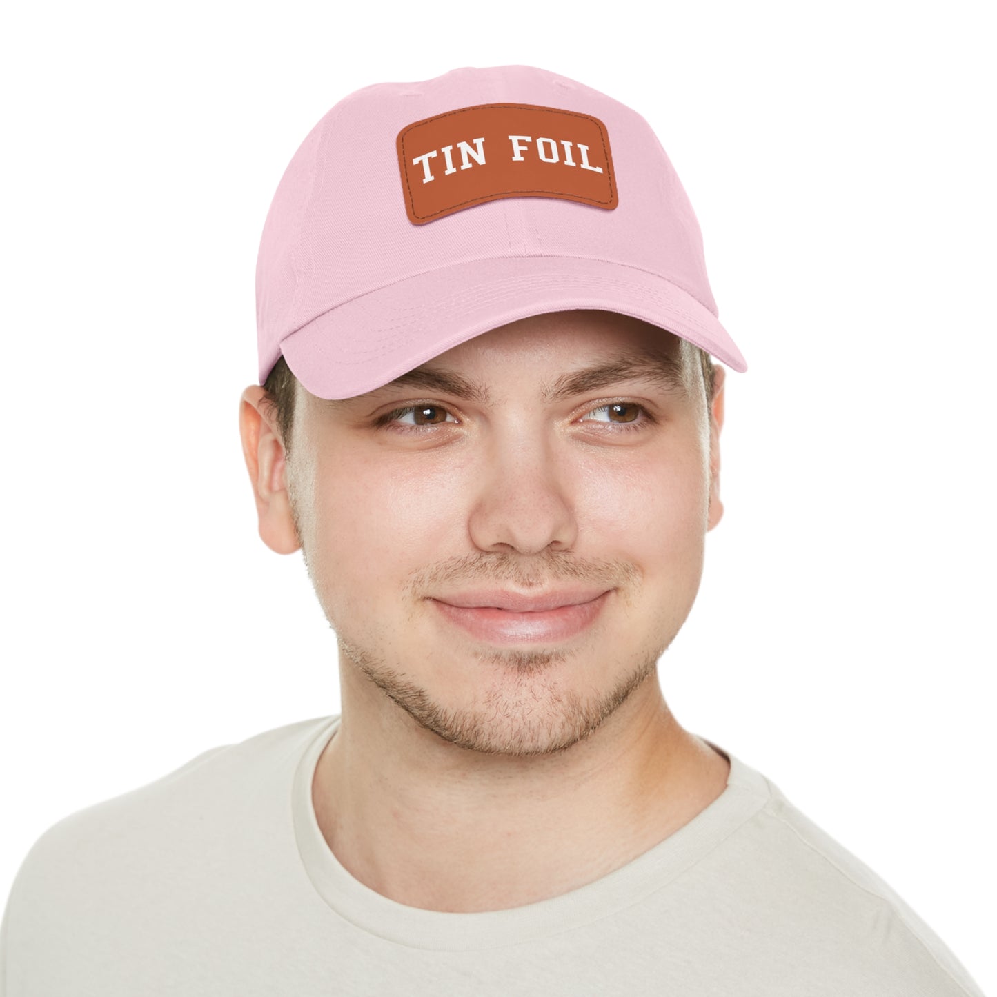 Tin Foil Dad Hat with Leather Patch (Rectangle)