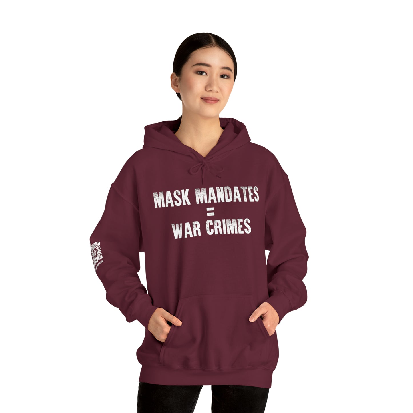 Mask Mandates = War Crimes Unisex Heavy Blend™ Hooded Sweatshirt