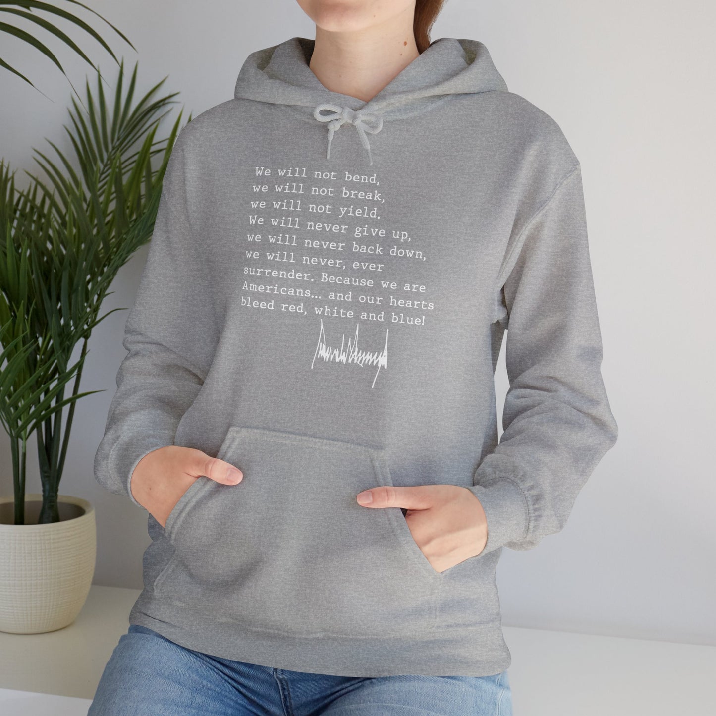 We Will Not Bend (white text) Unisex Hoodie