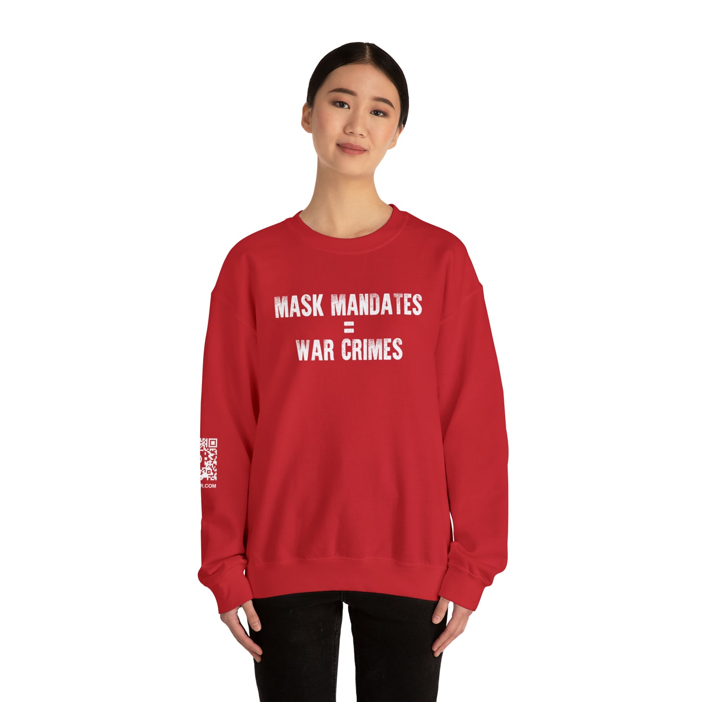 Mask Mandates = War Crimes Unisex Heavy Blend™ Crewneck Sweatshirt