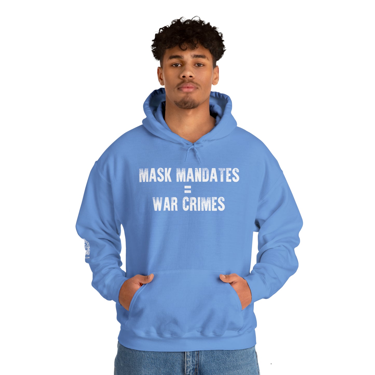 Mask Mandates = War Crimes Unisex Heavy Blend™ Hooded Sweatshirt