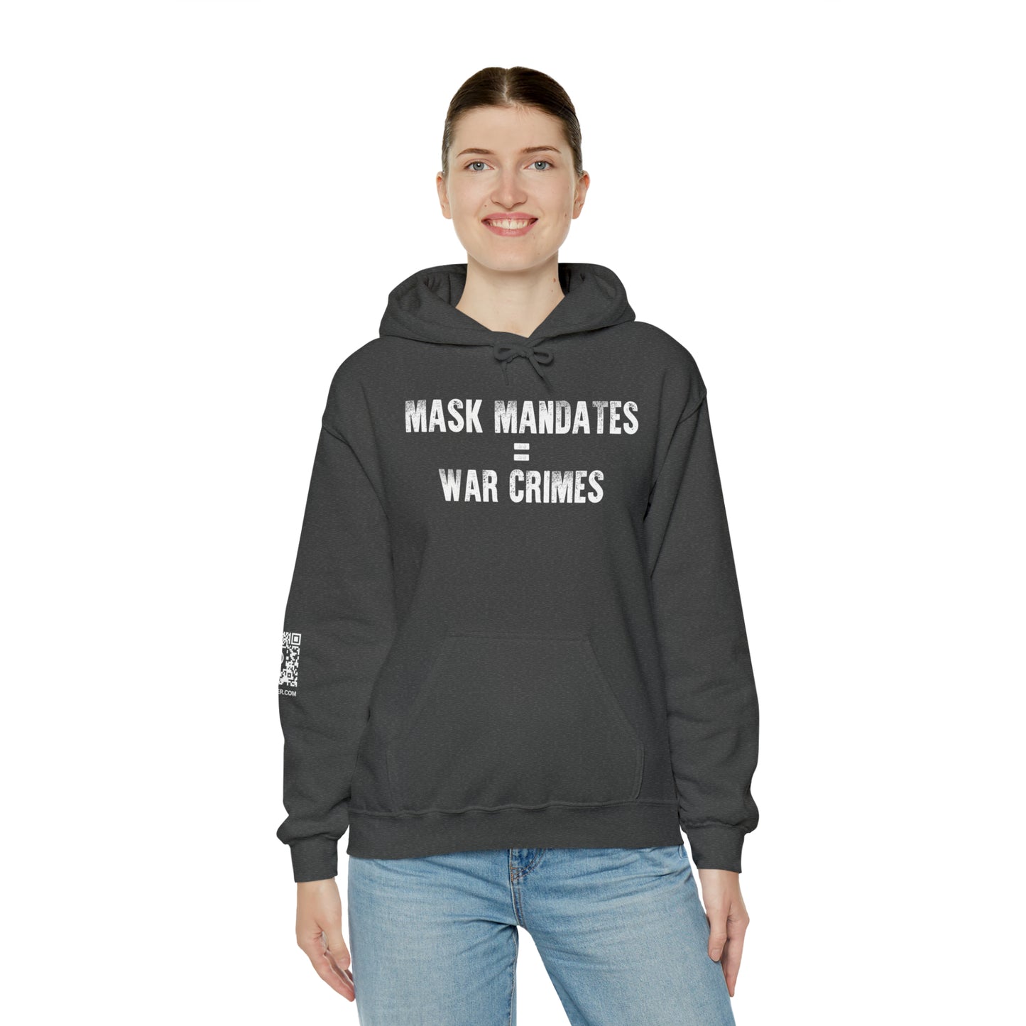 Mask Mandates = War Crimes Unisex Heavy Blend™ Hooded Sweatshirt