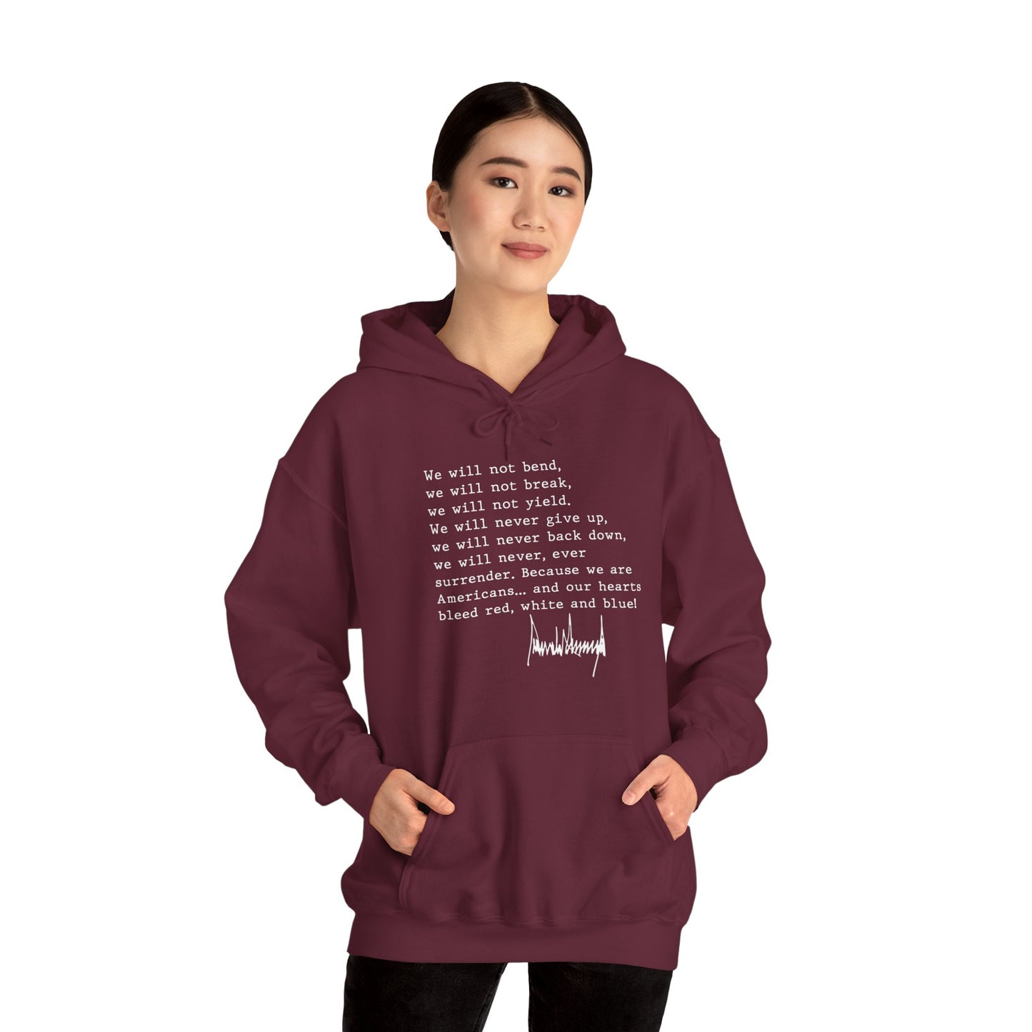 We Will Not Bend (white text) Unisex Hoodie