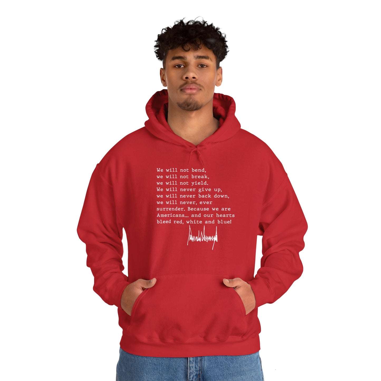 We Will Not Bend (white text) Unisex Hoodie