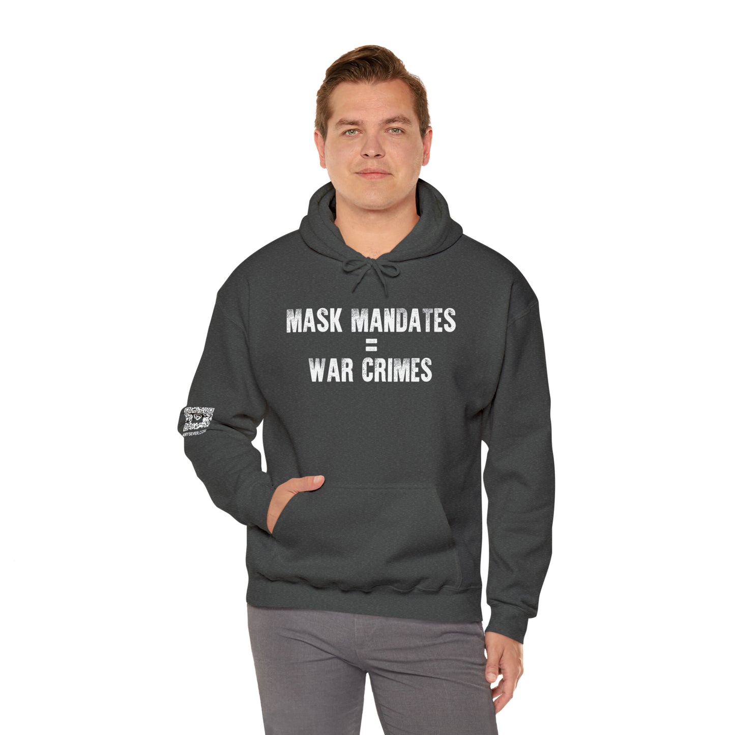 Mask Mandates = War Crimes Unisex Heavy Blend™ Hooded Sweatshirt