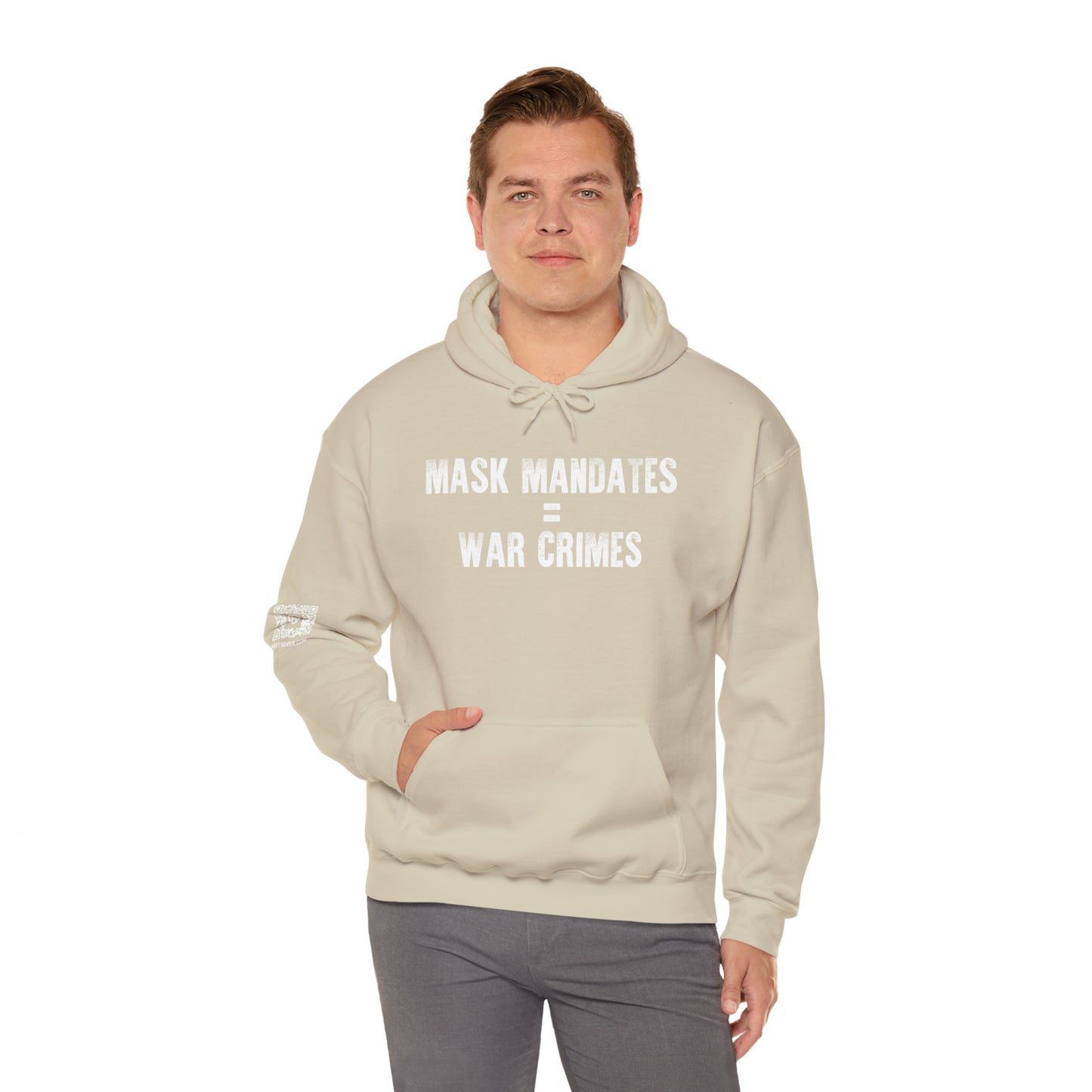 Mask Mandates = War Crimes Unisex Heavy Blend™ Hooded Sweatshirt