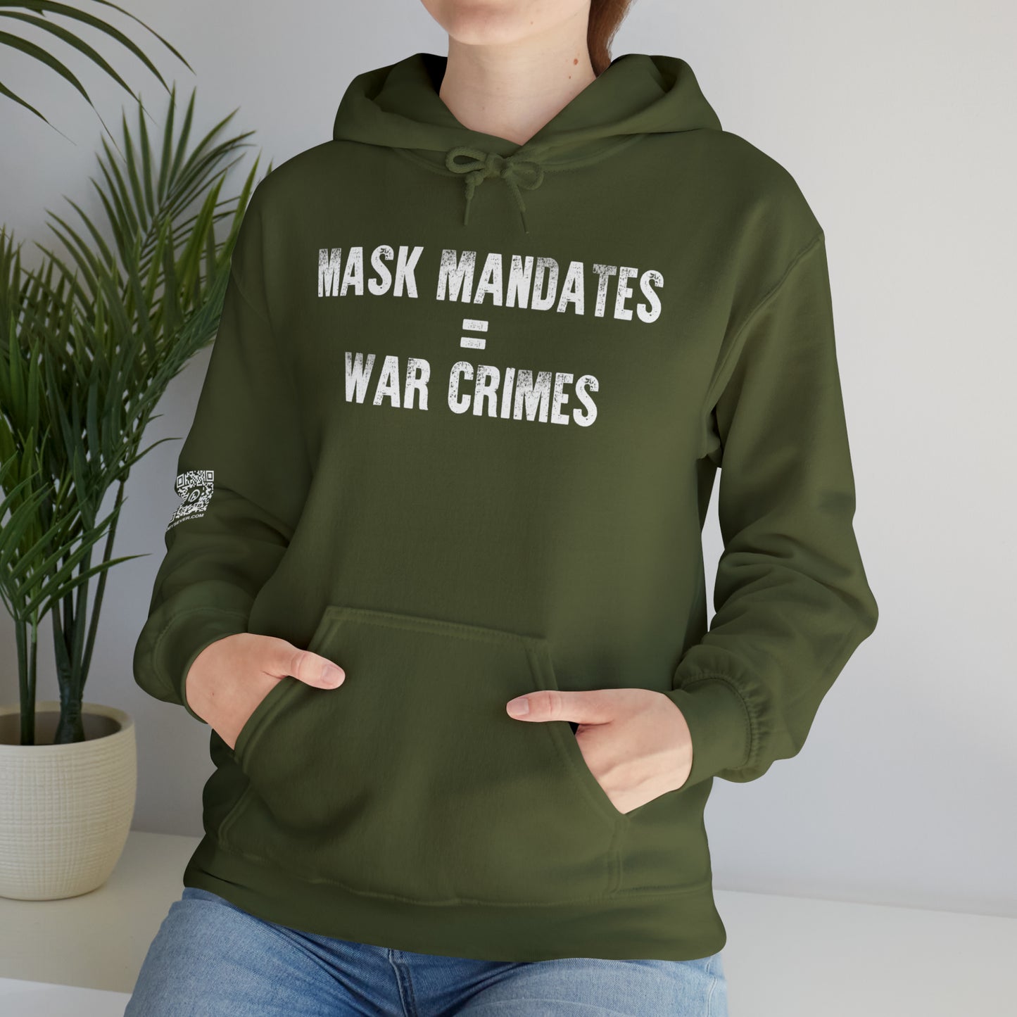 Mask Mandates = War Crimes Unisex Heavy Blend™ Hooded Sweatshirt