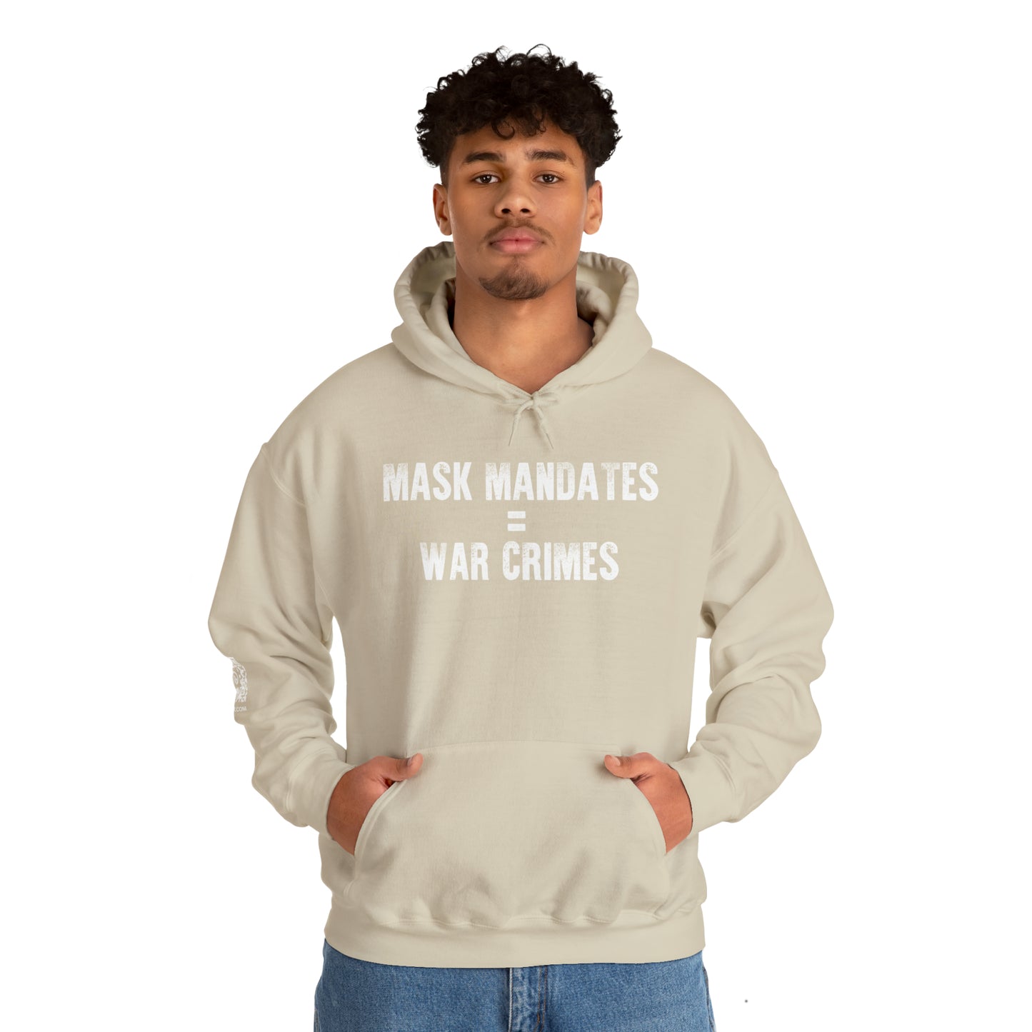 Mask Mandates = War Crimes Unisex Heavy Blend™ Hooded Sweatshirt