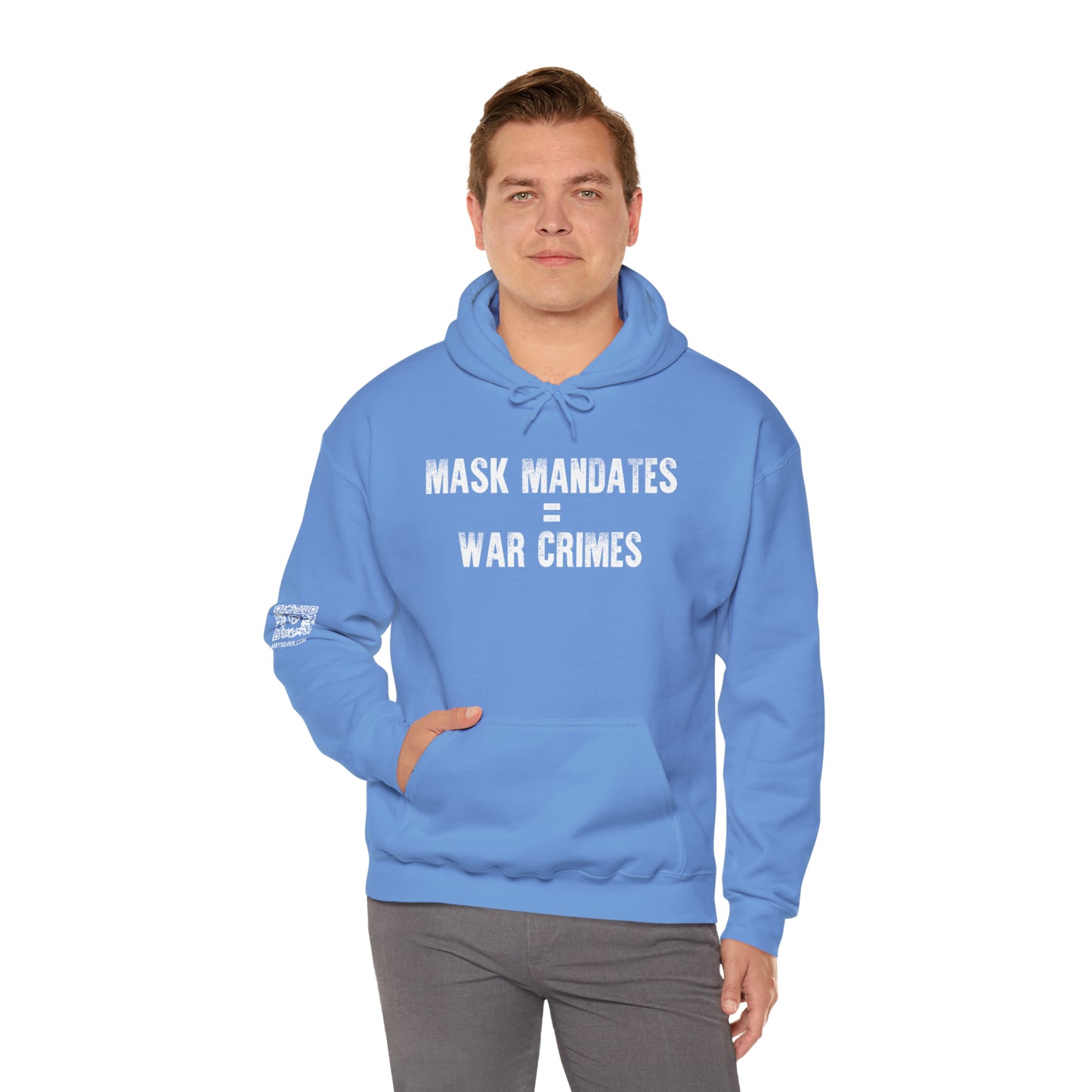 Mask Mandates = War Crimes Unisex Heavy Blend™ Hooded Sweatshirt