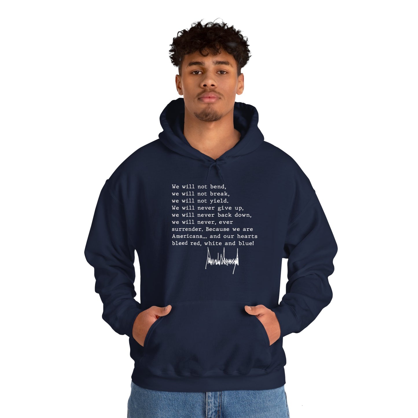 We Will Not Bend (white text) Unisex Hoodie