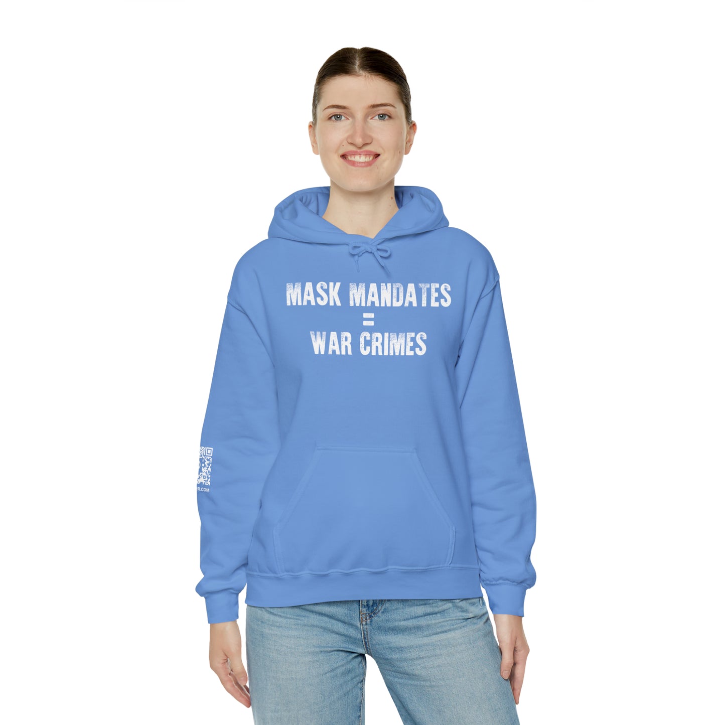 Mask Mandates = War Crimes Unisex Heavy Blend™ Hooded Sweatshirt