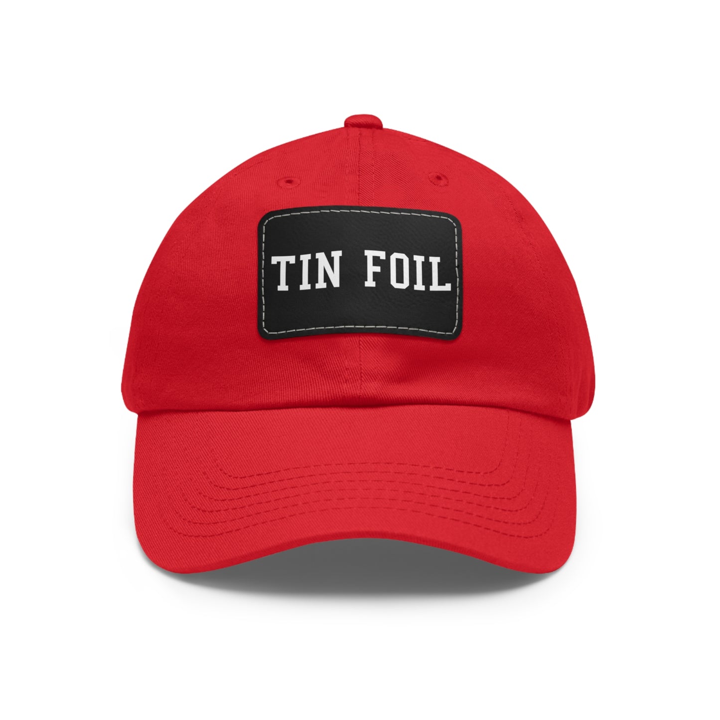 Tin Foil Dad Hat with Leather Patch (Rectangle)