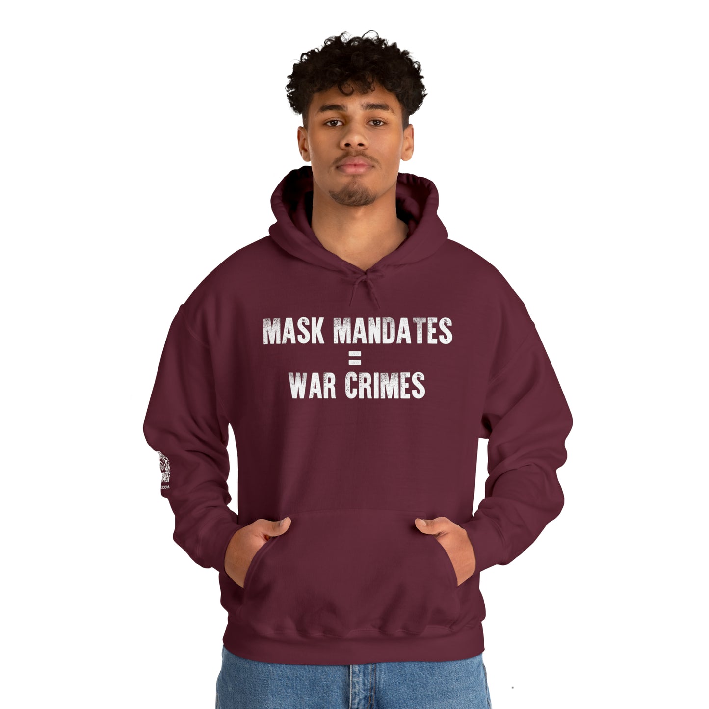 Mask Mandates = War Crimes Unisex Heavy Blend™ Hooded Sweatshirt