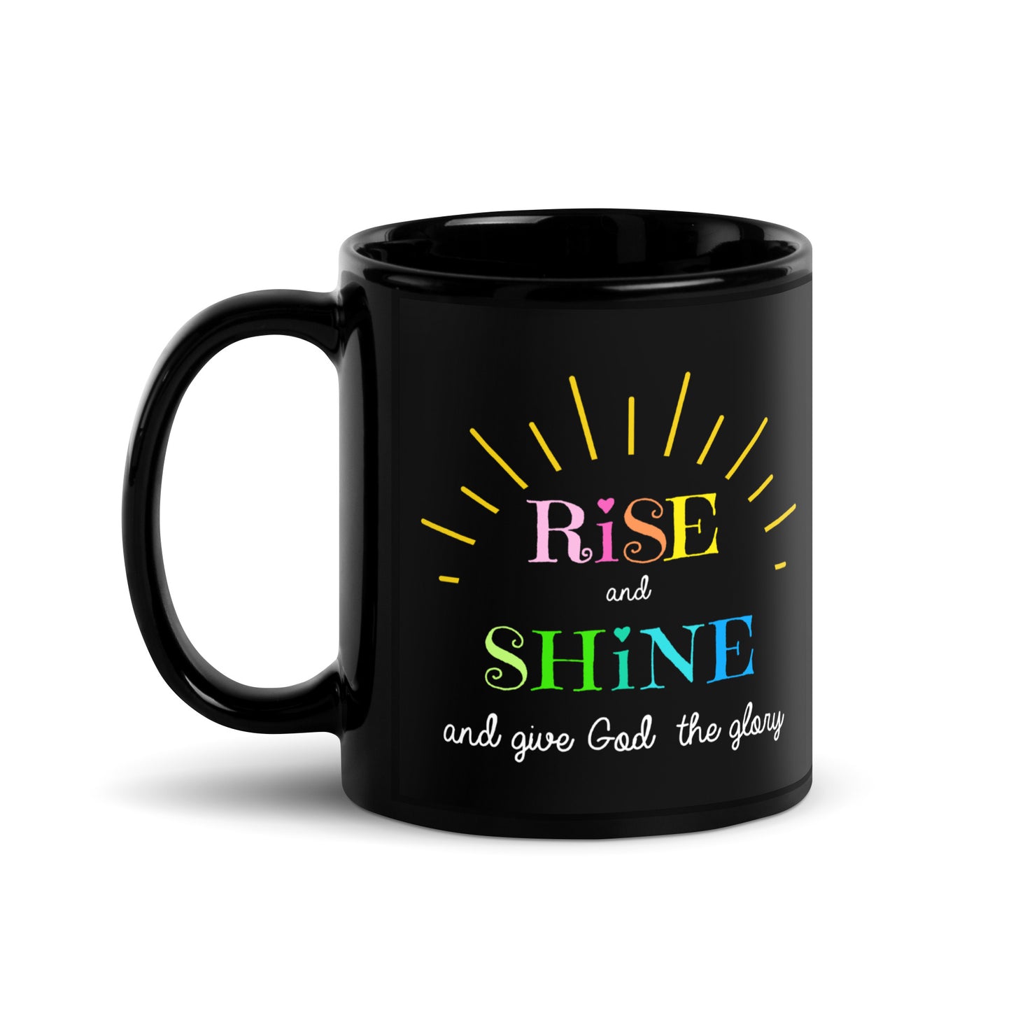 Rise & Shine Black Glossy Mug