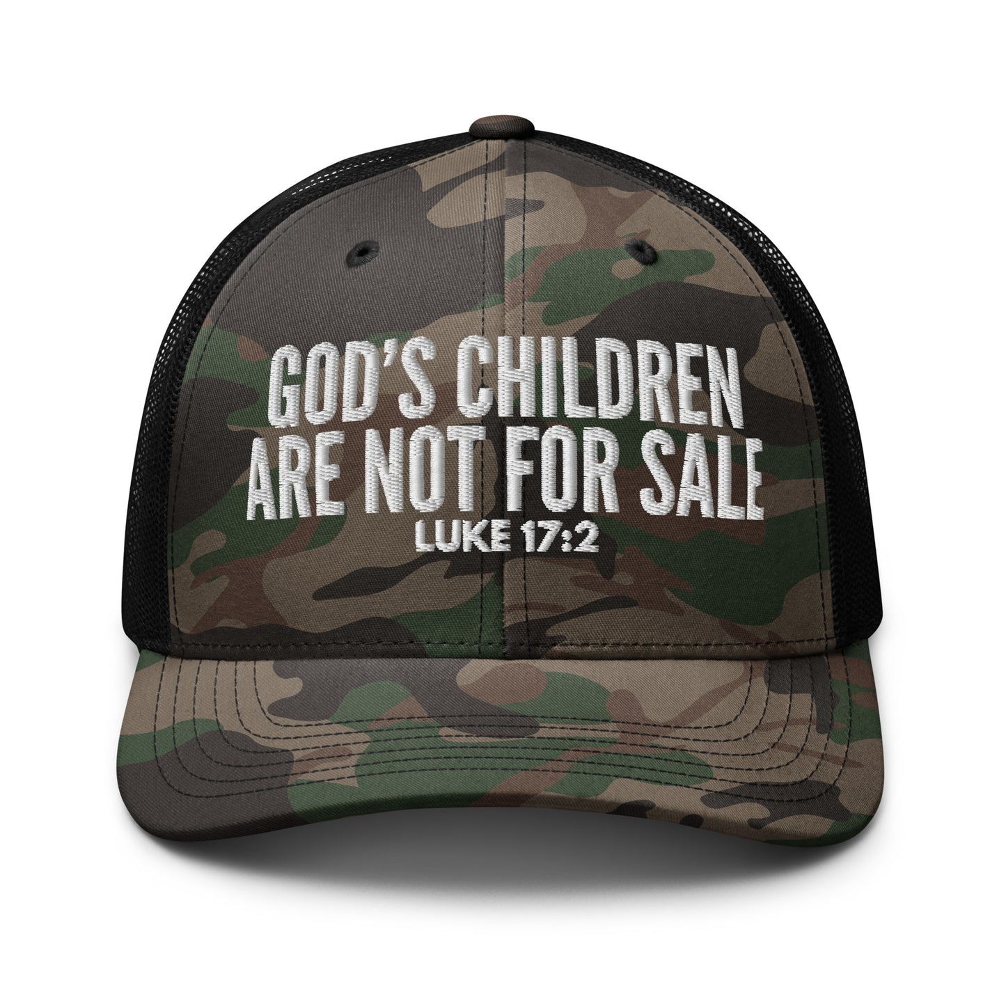 God’s Children Are Not For Sale Camouflage Trucker Hat