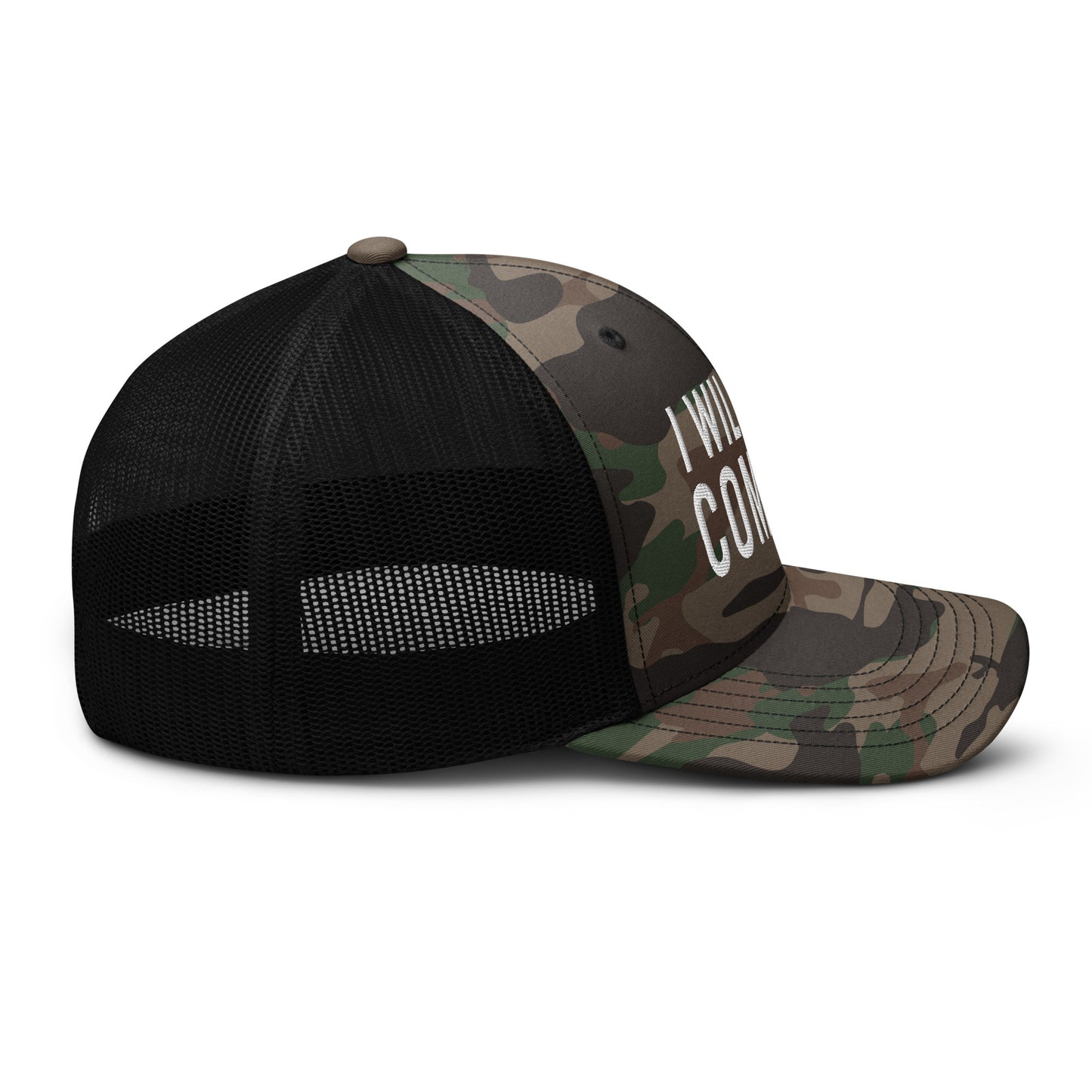 I Will Not Comply Camouflage Trucker Hat