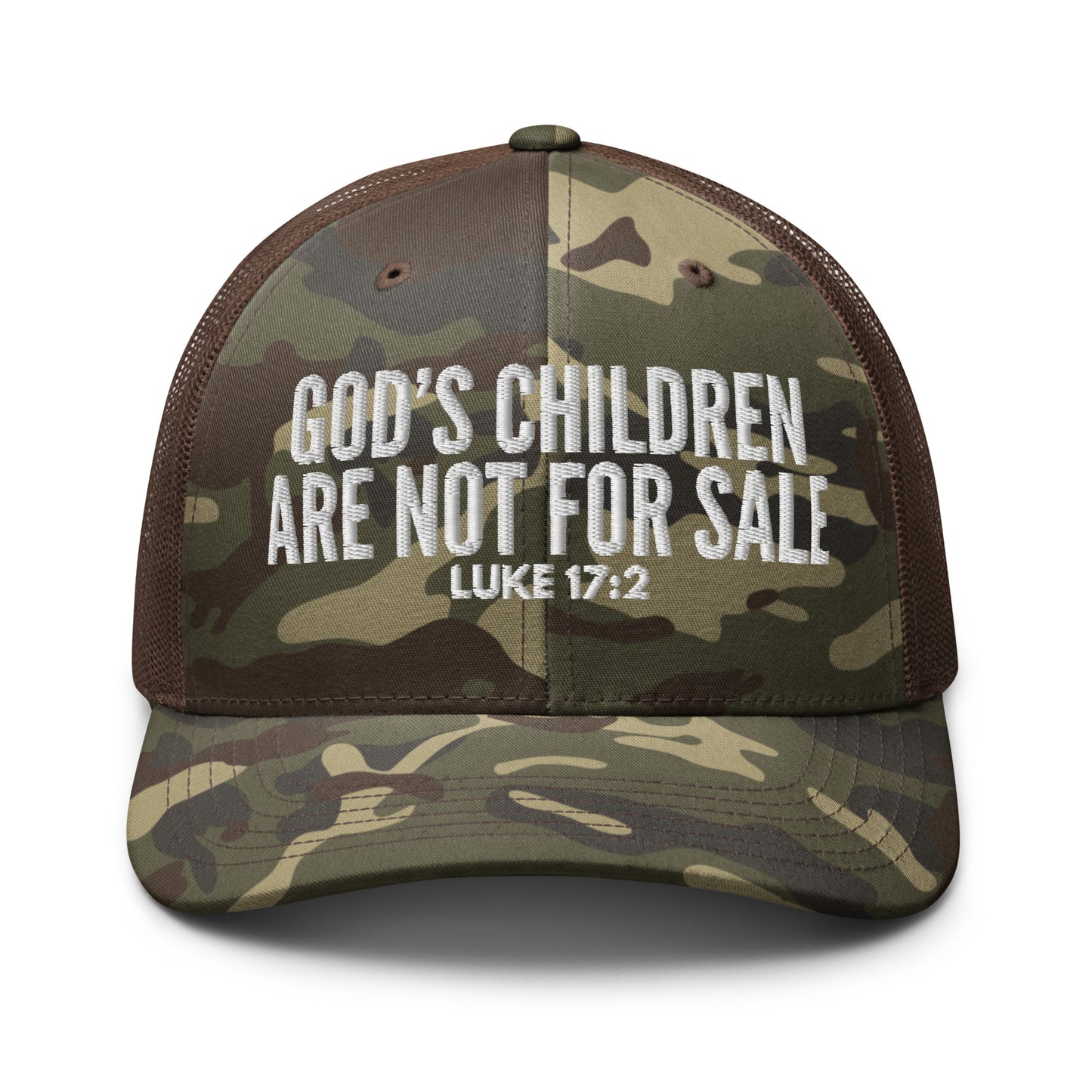 God’s Children Are Not For Sale Camouflage Trucker Hat