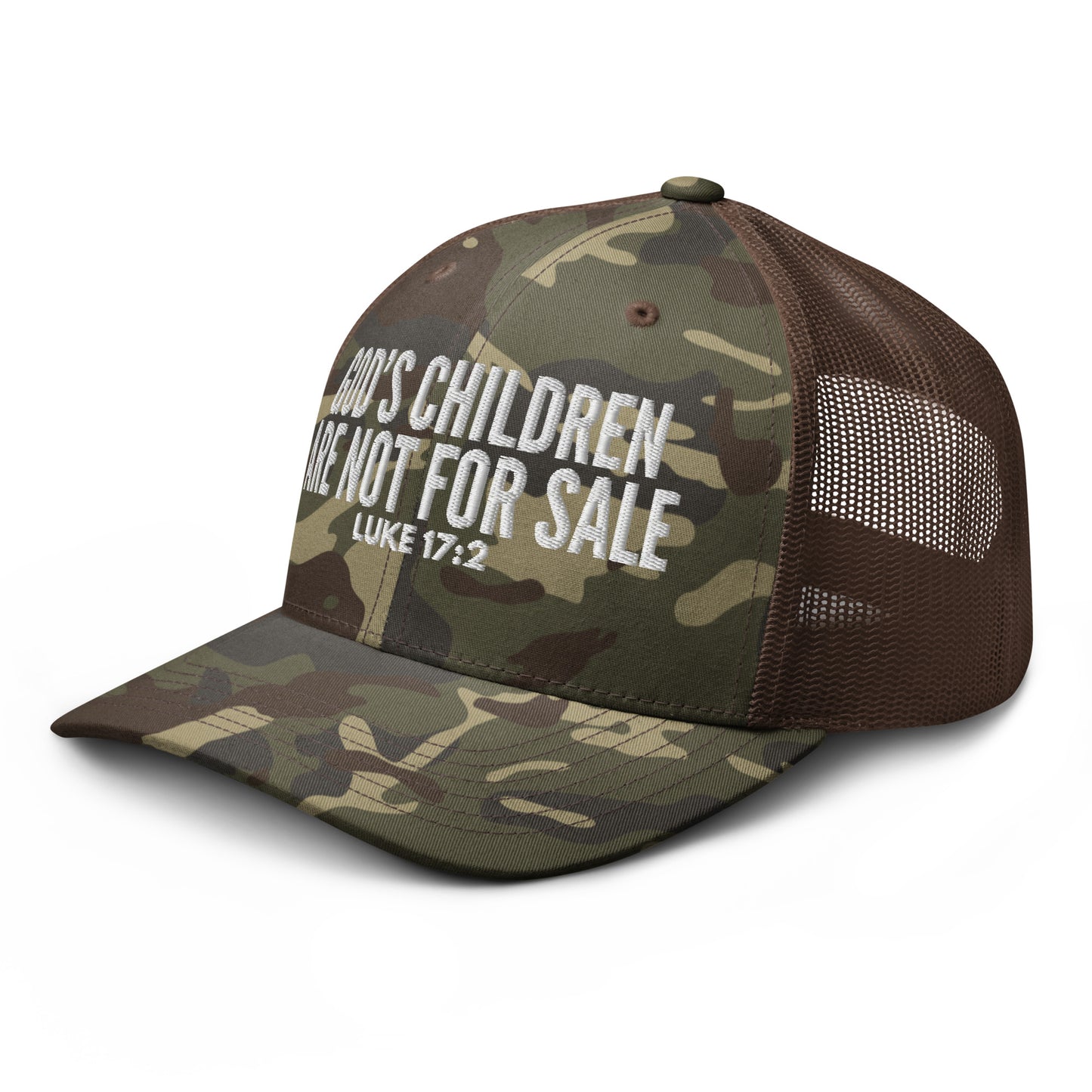 God’s Children Are Not For Sale Camouflage Trucker Hat