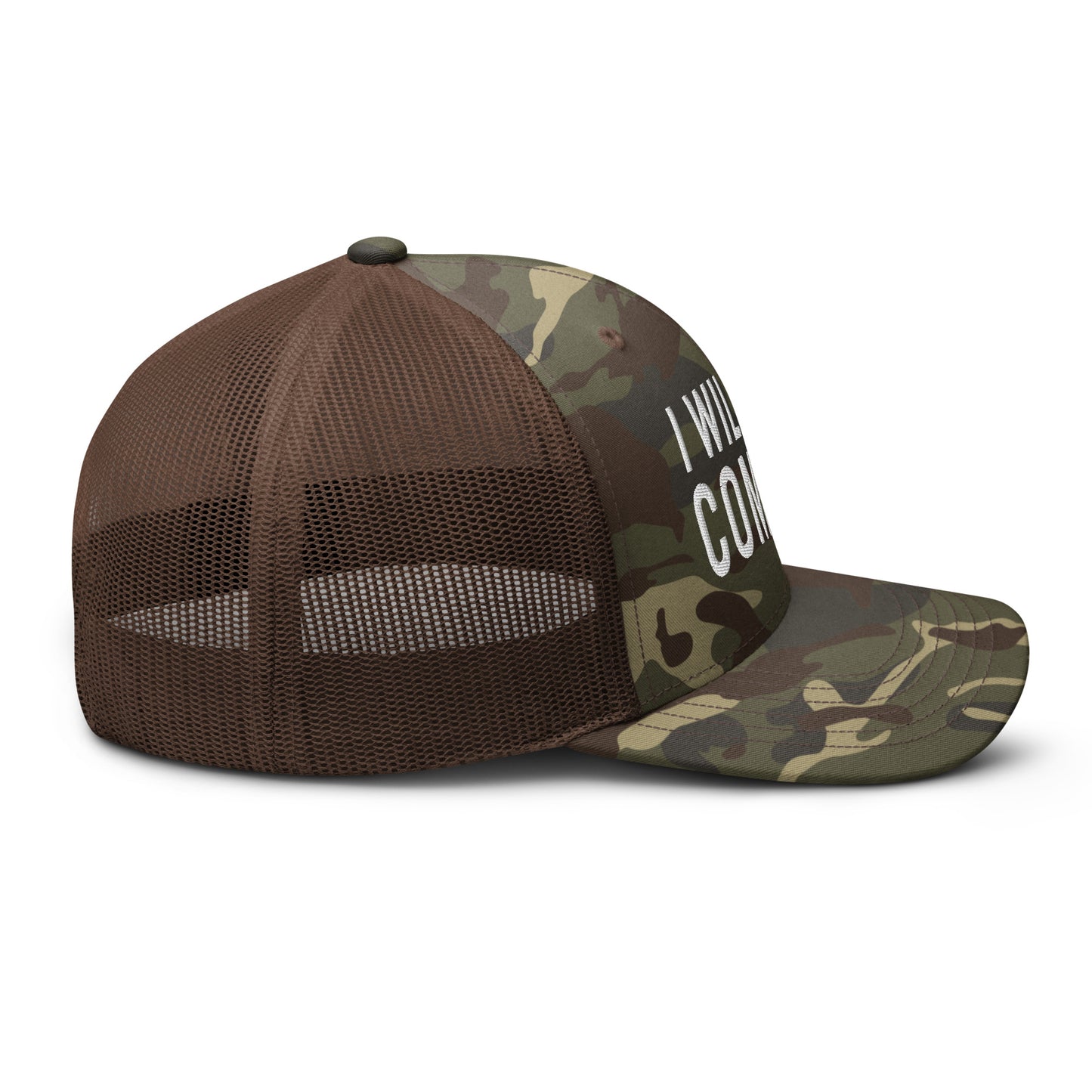 I Will Not Comply Camouflage Trucker Hat