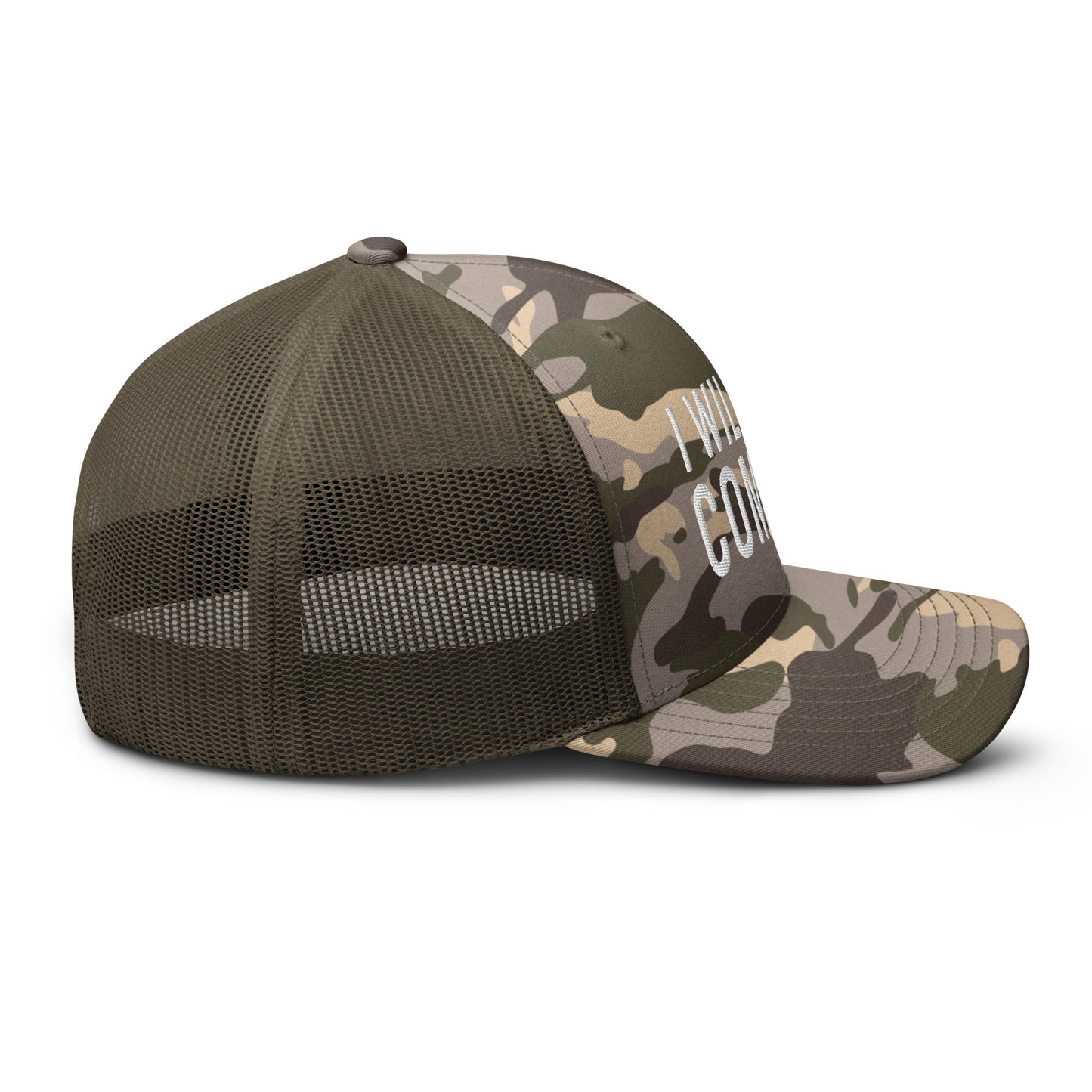 I Will Not Comply Camouflage Trucker Hat