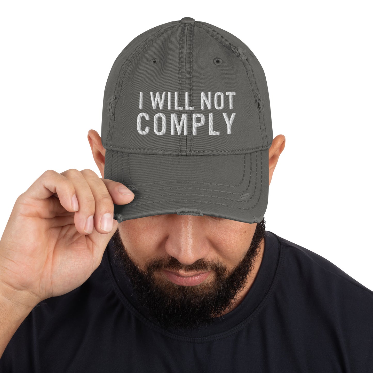 I Will Not Comply Distressed Dad Hat