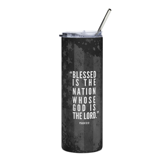 Psalm 33:12 Stainless Steel Tumbler