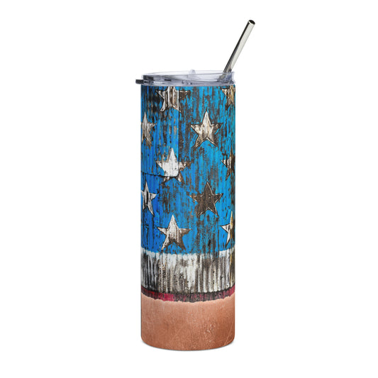 Rustic Flag Stainless steel tumbler
