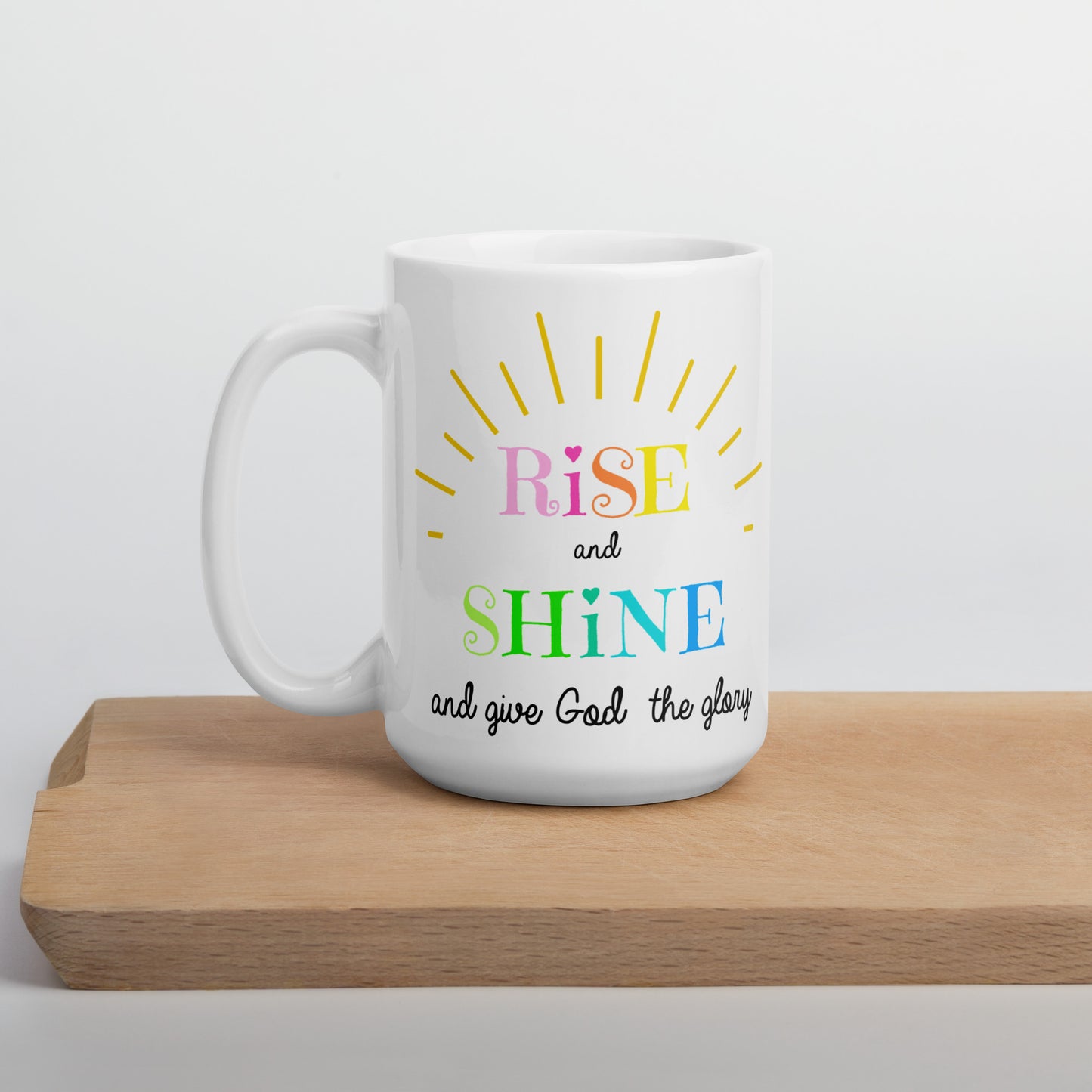 Rise & Shine White glossy mug