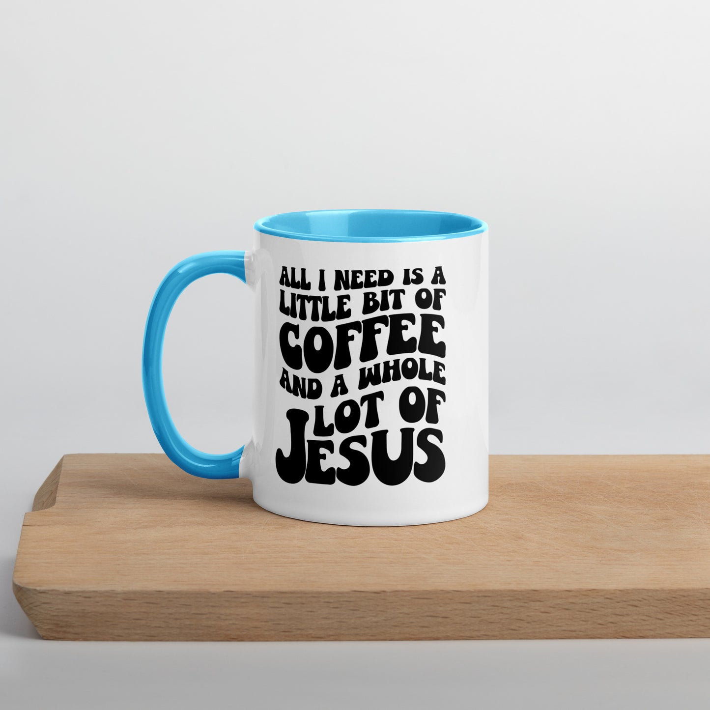 Coffee and Jesus Mug with Color Inside