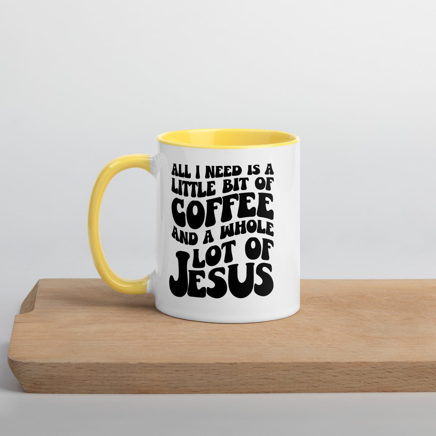 Coffee and Jesus Mug with Color Inside